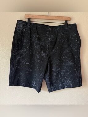 Under Armour Black Marble-Print Flat Front Shorts
